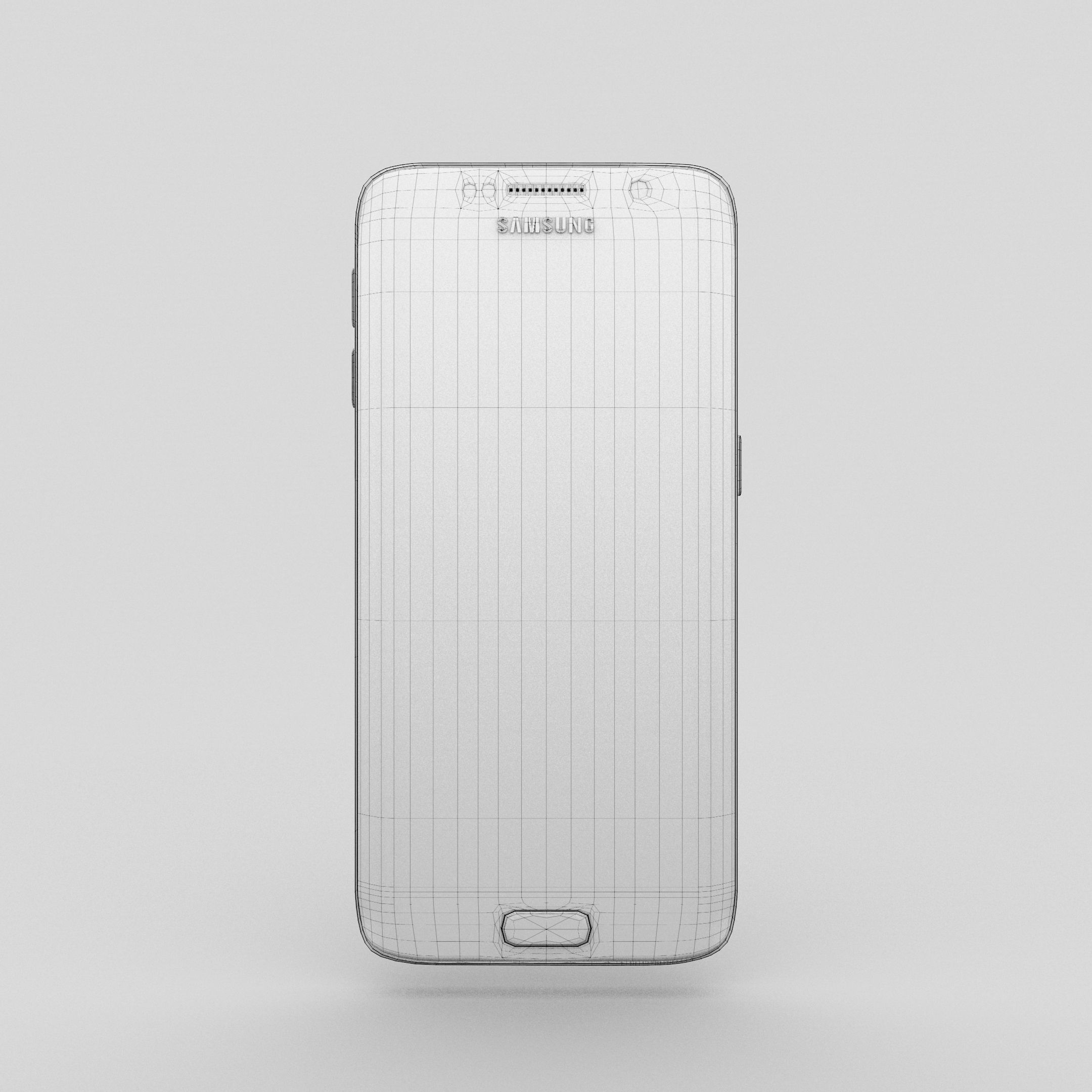 Samsung Galaxy S6 Edge Gold Platinum Low-poly 3D model_21