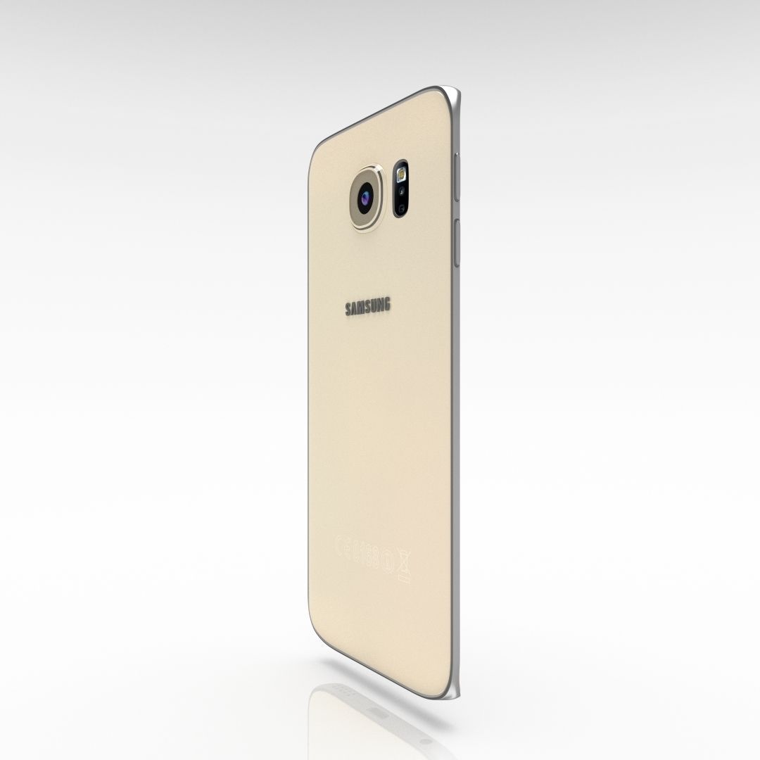 Samsung Galaxy S6 Edge Gold Platinum Low-poly 3D model_13