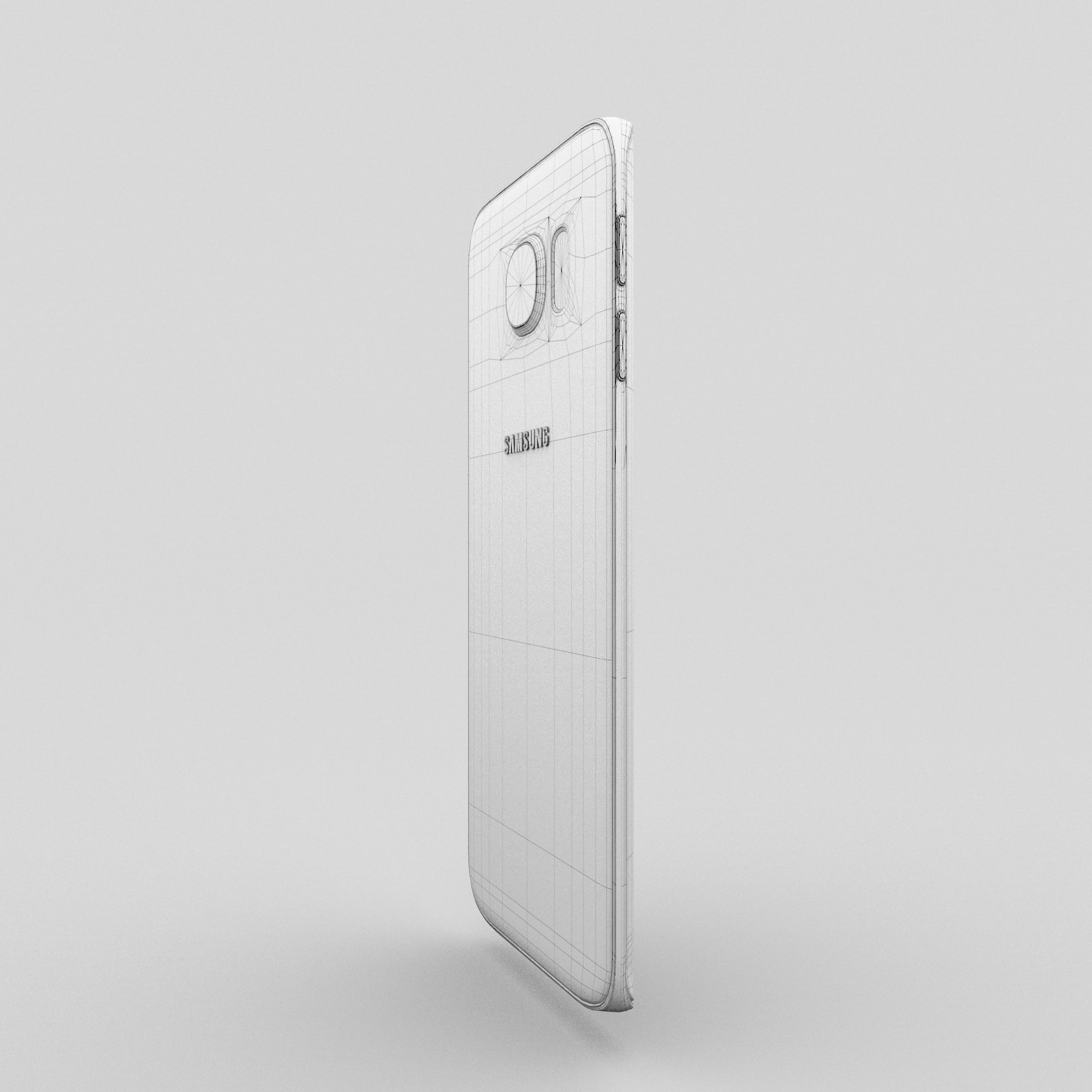 Samsung Galaxy S6 Edge Gold Platinum Low-poly 3D model_23