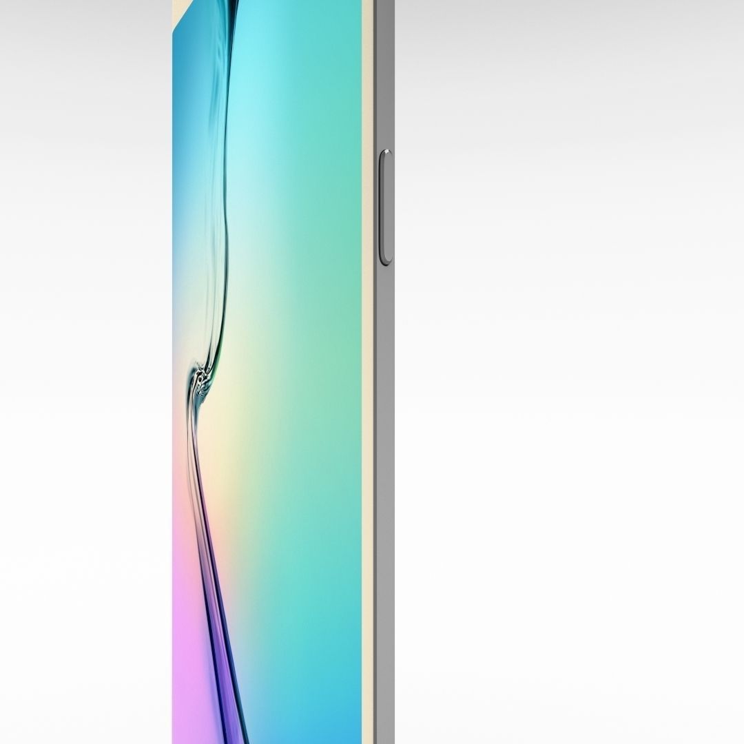 Samsung Galaxy S6 Edge Gold Platinum Low-poly 3D model_7