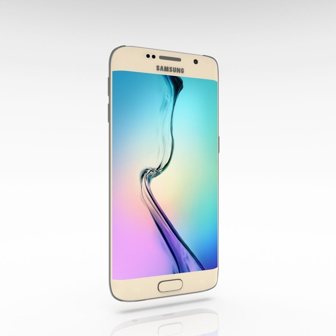 Samsung Galaxy S6 Edge Gold Platinum Low-poly 3D model_1
