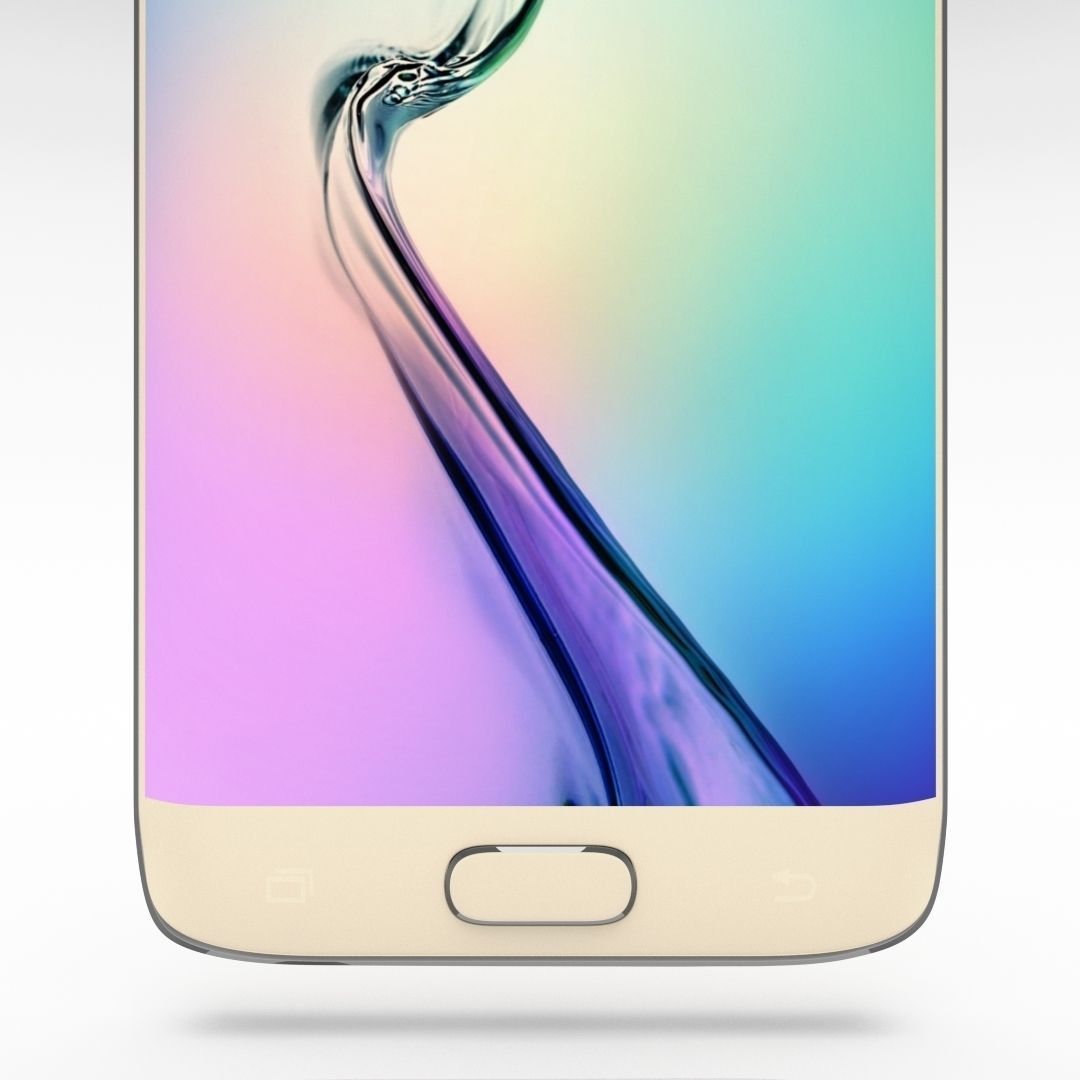 Samsung Galaxy S6 Edge Gold Platinum Low-poly 3D model_4