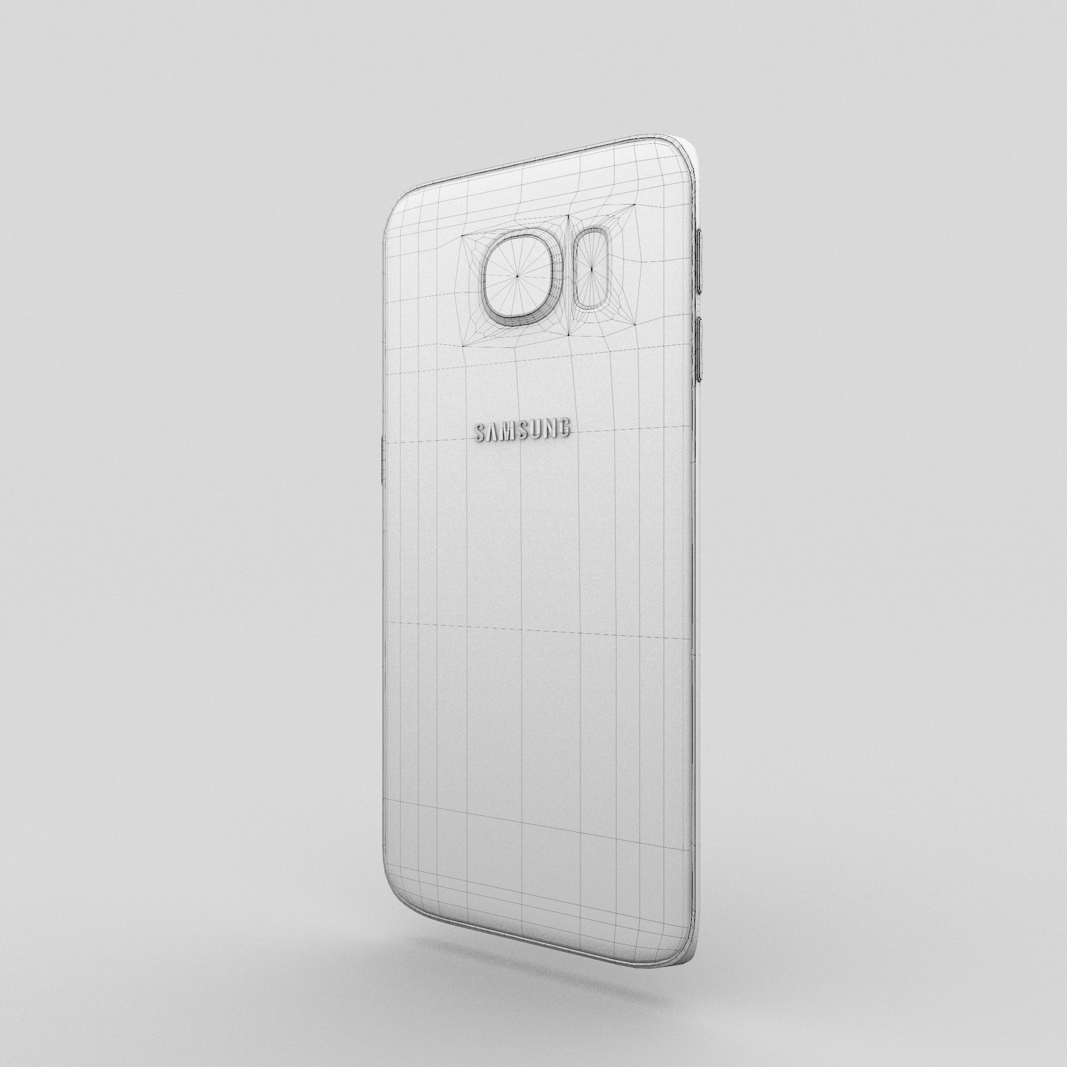 Samsung Galaxy S6 Edge Gold Platinum Low-poly 3D model_26