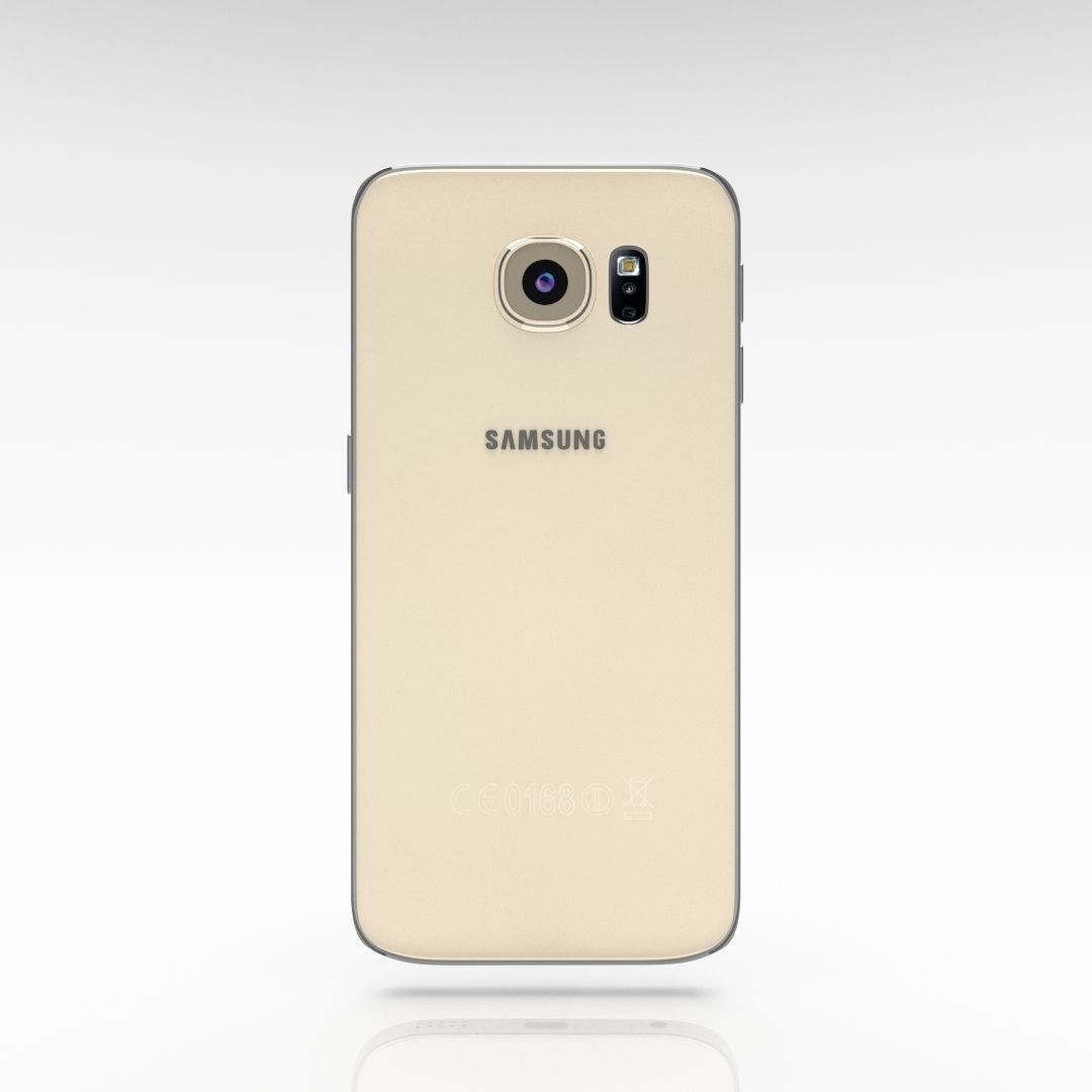 Samsung Galaxy S6 Edge Gold Platinum Low-poly 3D model_17
