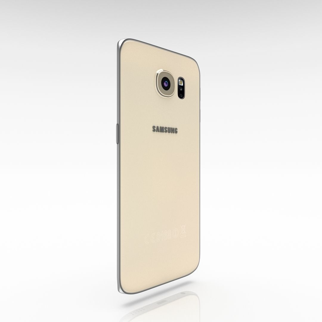 Samsung Galaxy S6 Edge Gold Platinum Low-poly 3D model_16