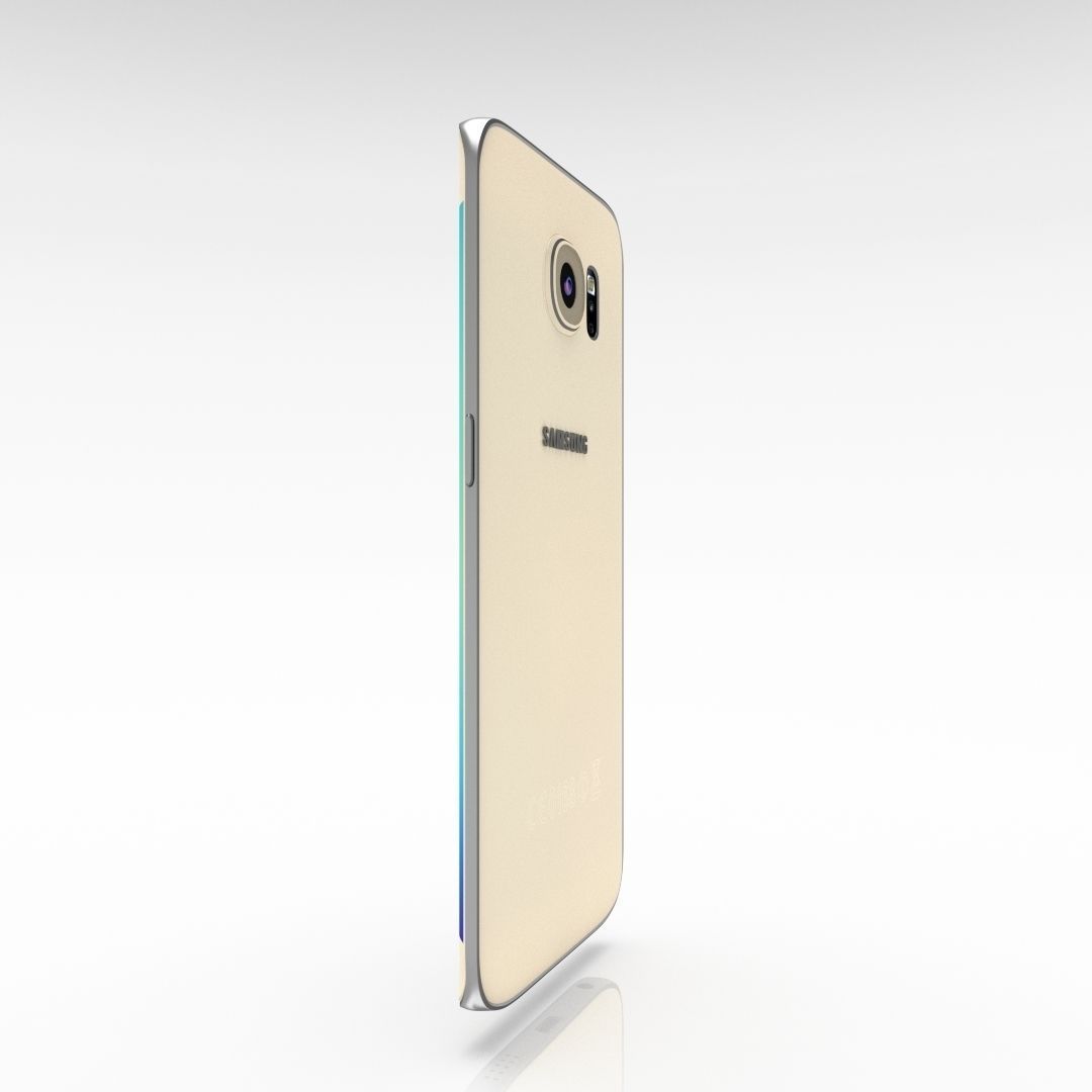 Samsung Galaxy S6 Edge Gold Platinum Low-poly 3D model_12