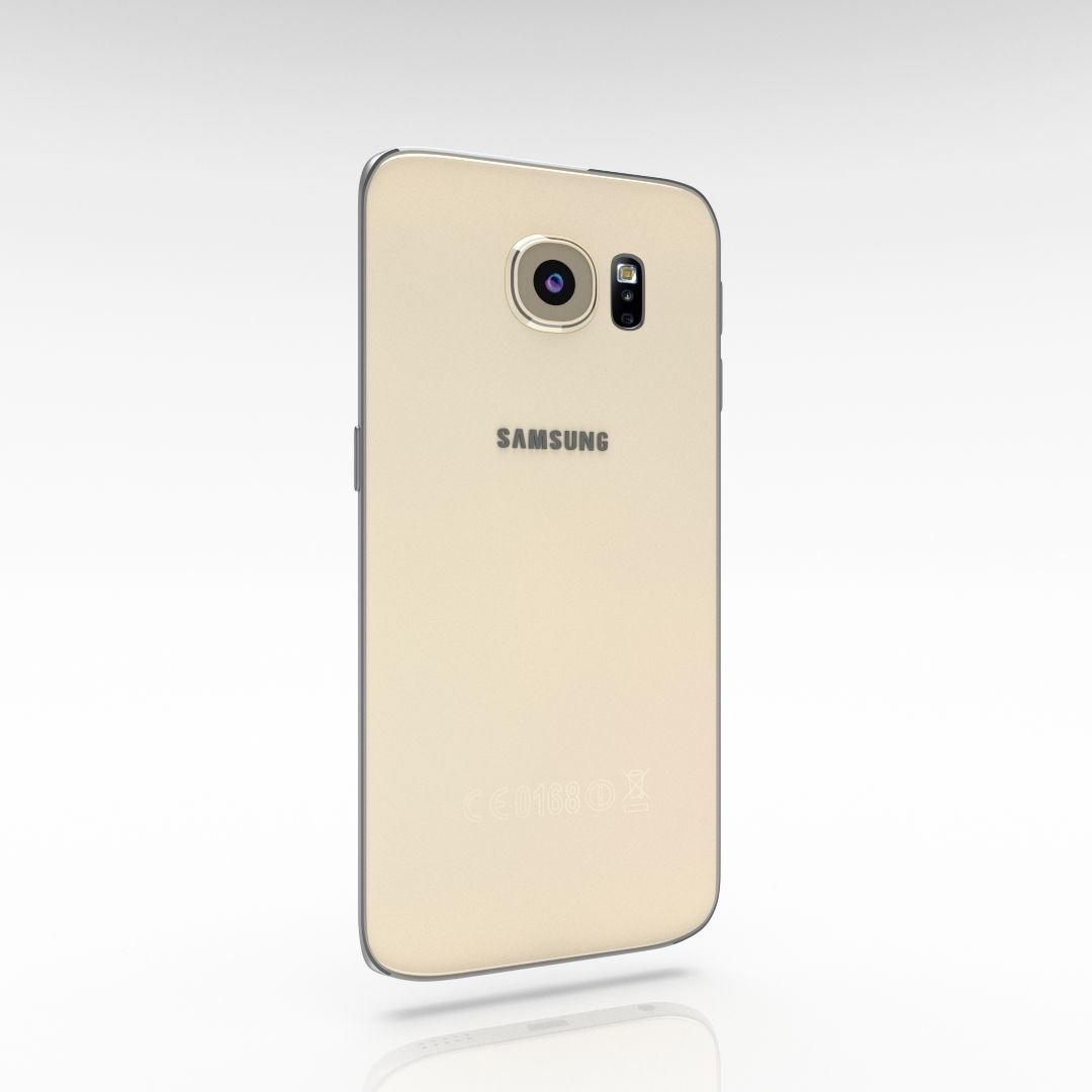 Samsung Galaxy S6 Edge Gold Platinum Low-poly 3D model_14