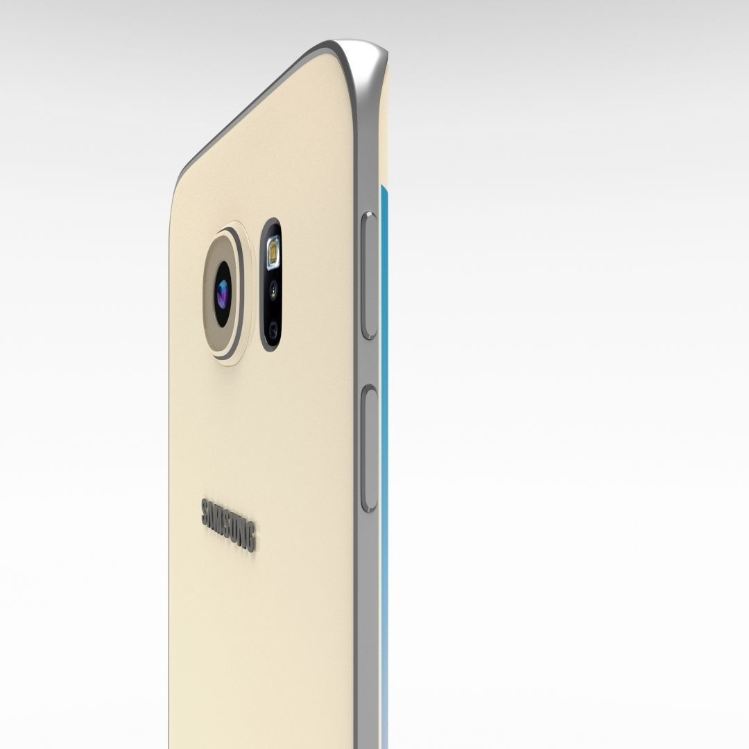 Samsung Galaxy S6 Edge Gold Platinum Low-poly 3D model_15
