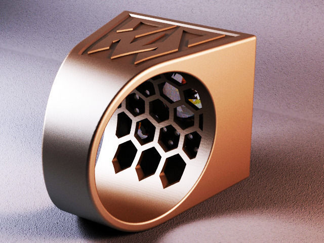 ring with an ornament 3D print model_2