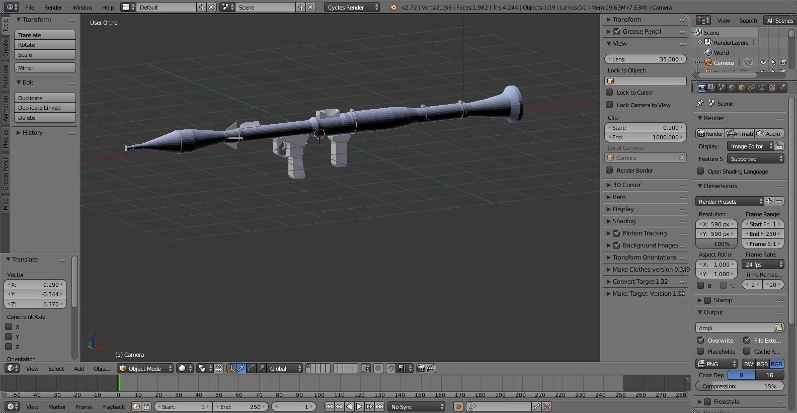 Grenade Launcher low-poly  Low-poly 3D model_3