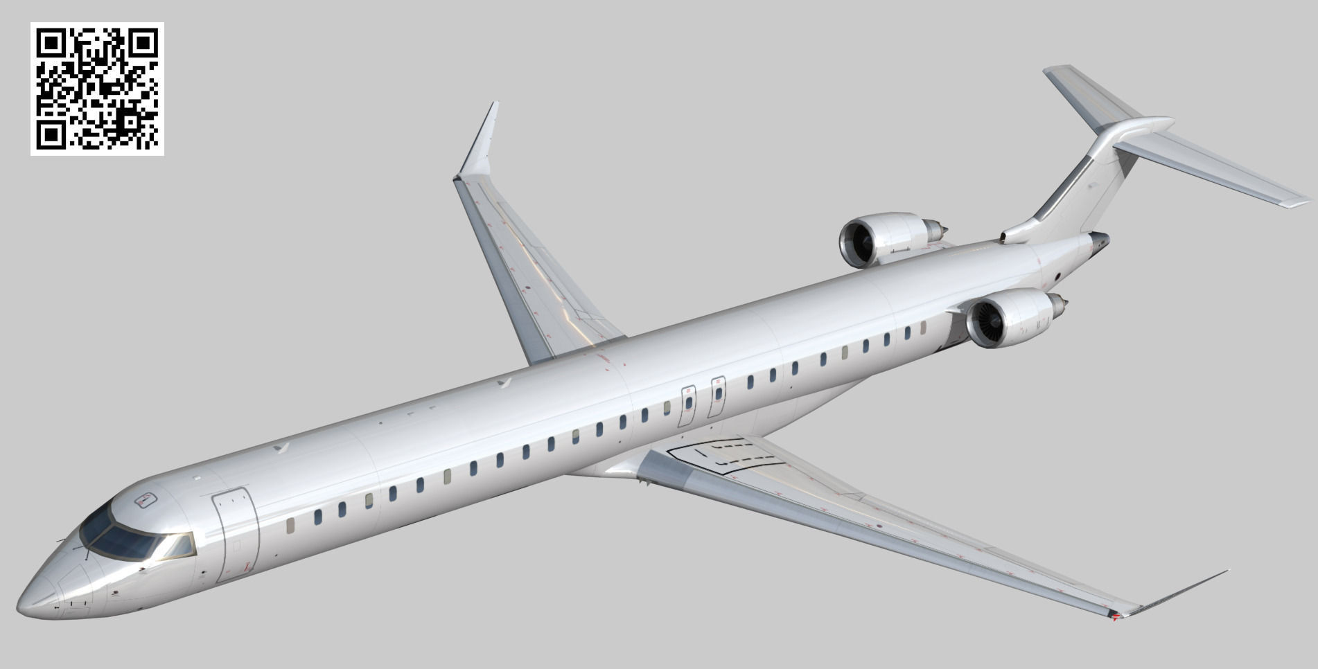 Bombardier CRJ 1000 Low-poly 3D model_7