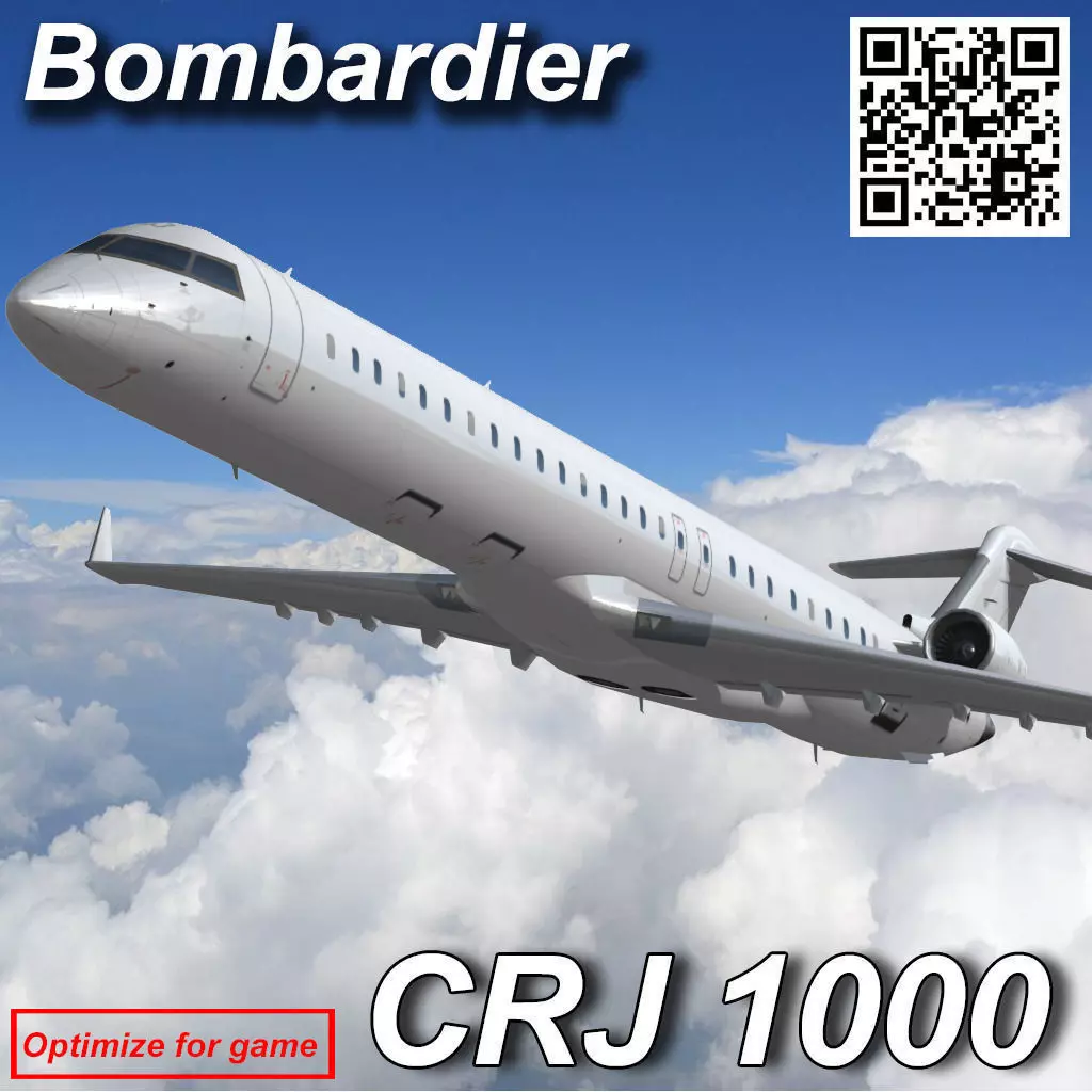 Bombardier CRJ 1000 Low-poly 3D model_0