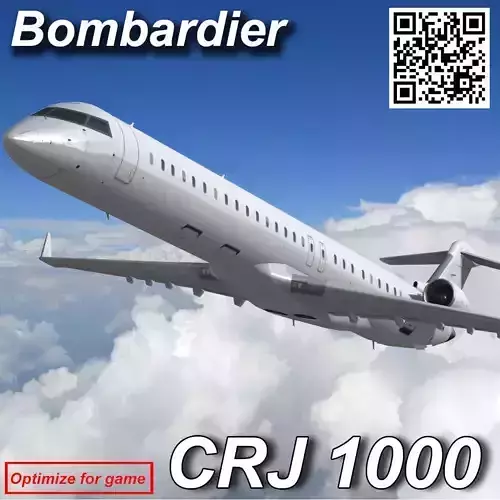 Bombardier CRJ 1000 Low-poly 3D model