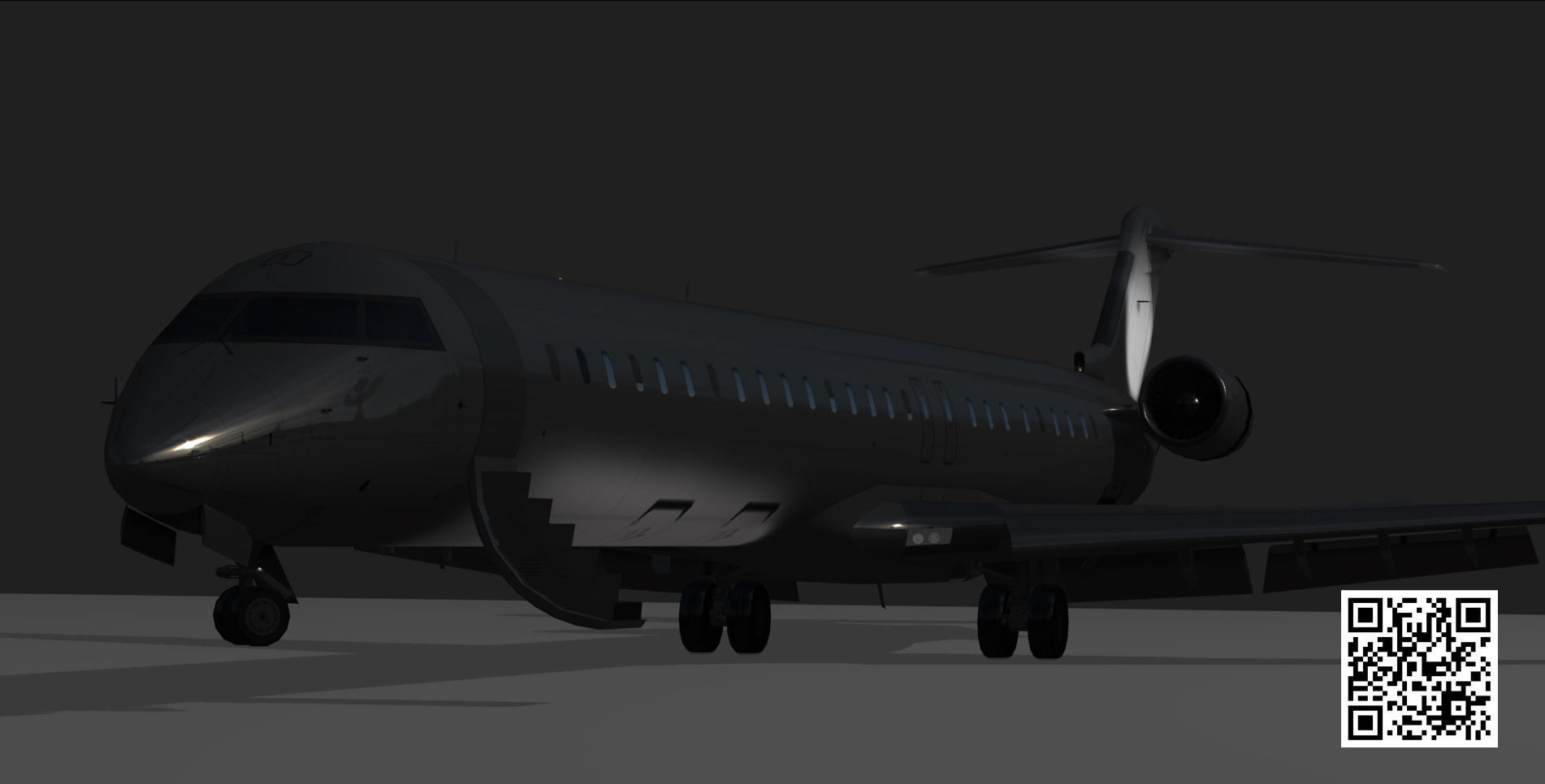 Bombardier CRJ 1000 Low-poly 3D model_10