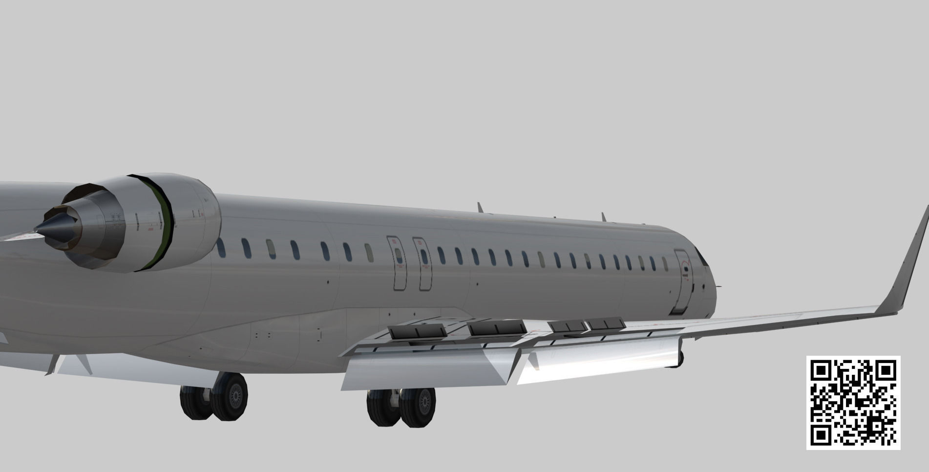 Bombardier CRJ 1000 Low-poly 3D model_3
