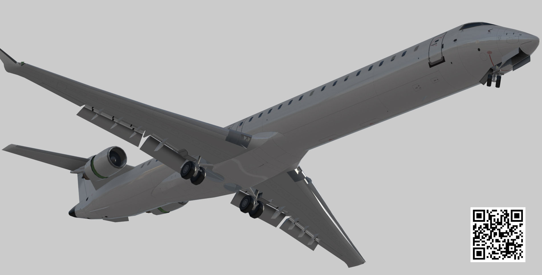 Bombardier CRJ 1000 Low-poly 3D model_6