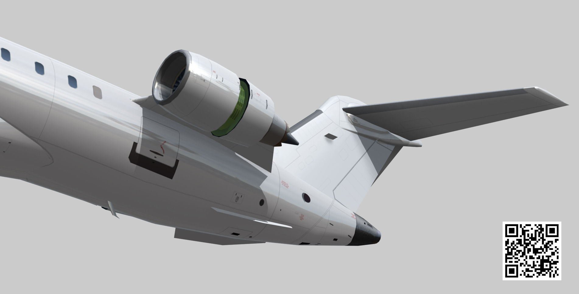 Bombardier CRJ 1000 Low-poly 3D model_1