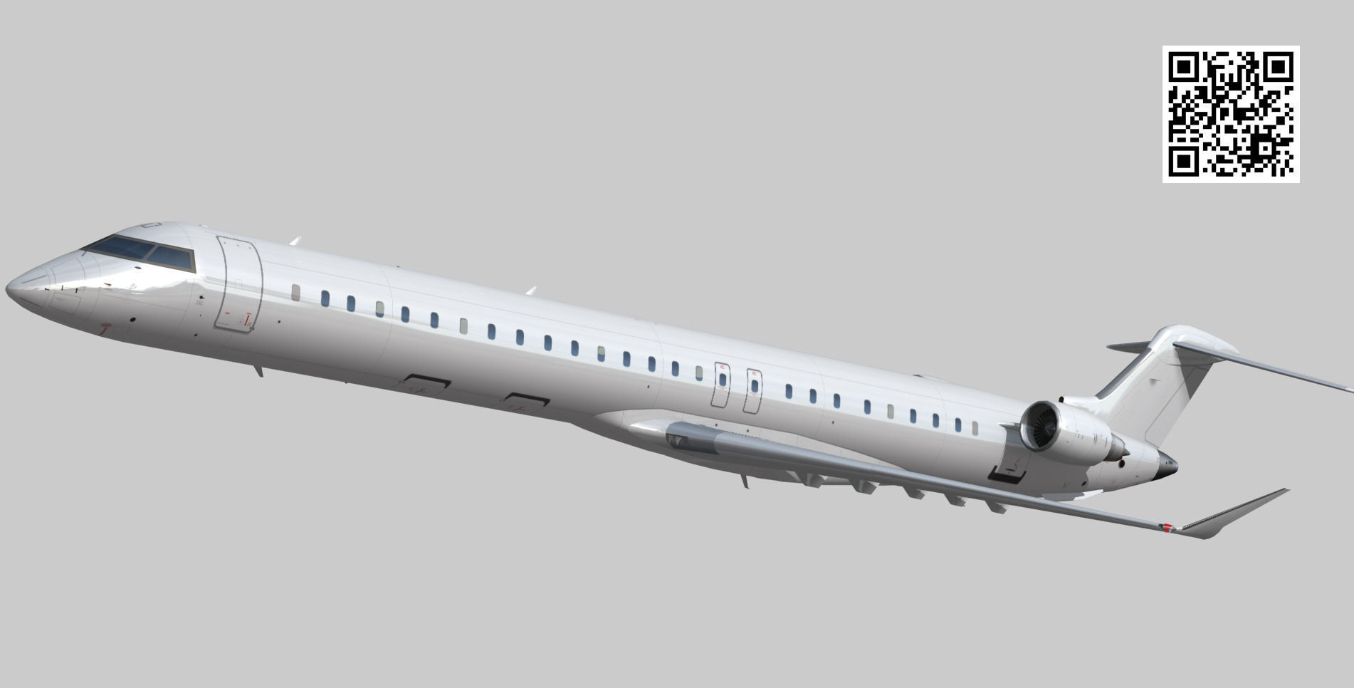 Bombardier CRJ 1000 Low-poly 3D model_4