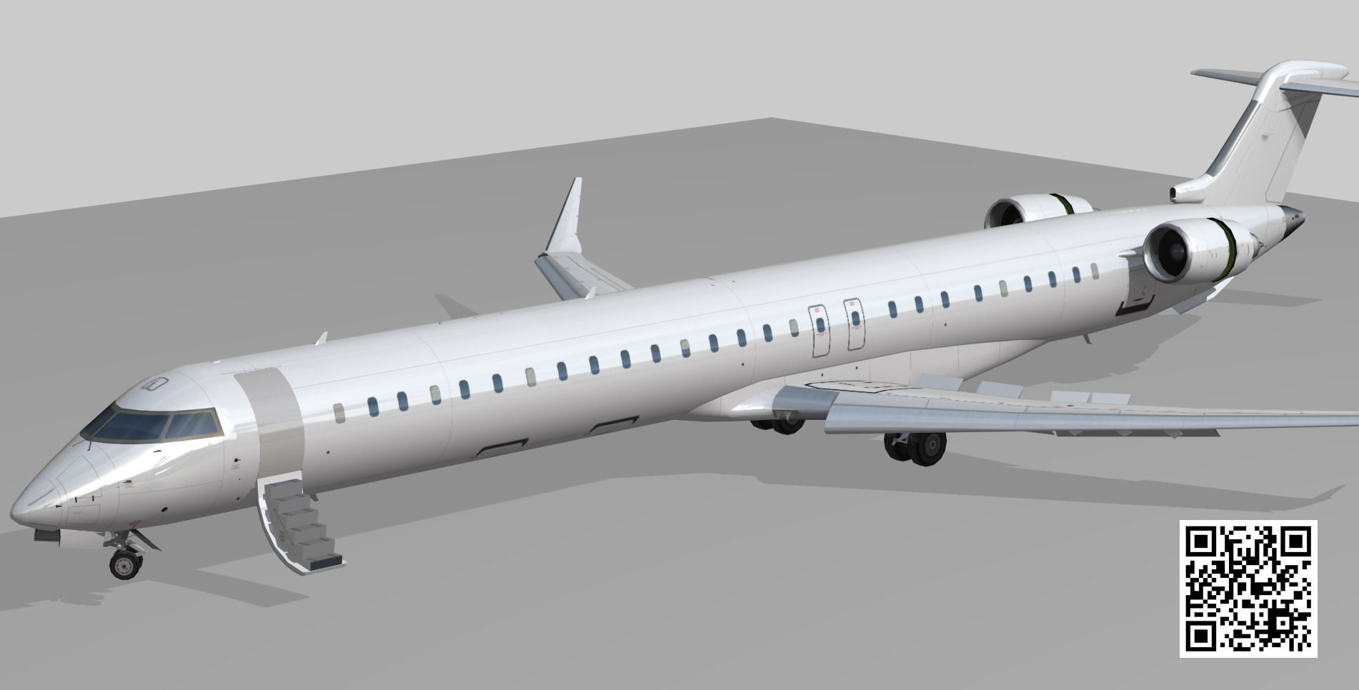 Bombardier CRJ 1000 Low-poly 3D model_5