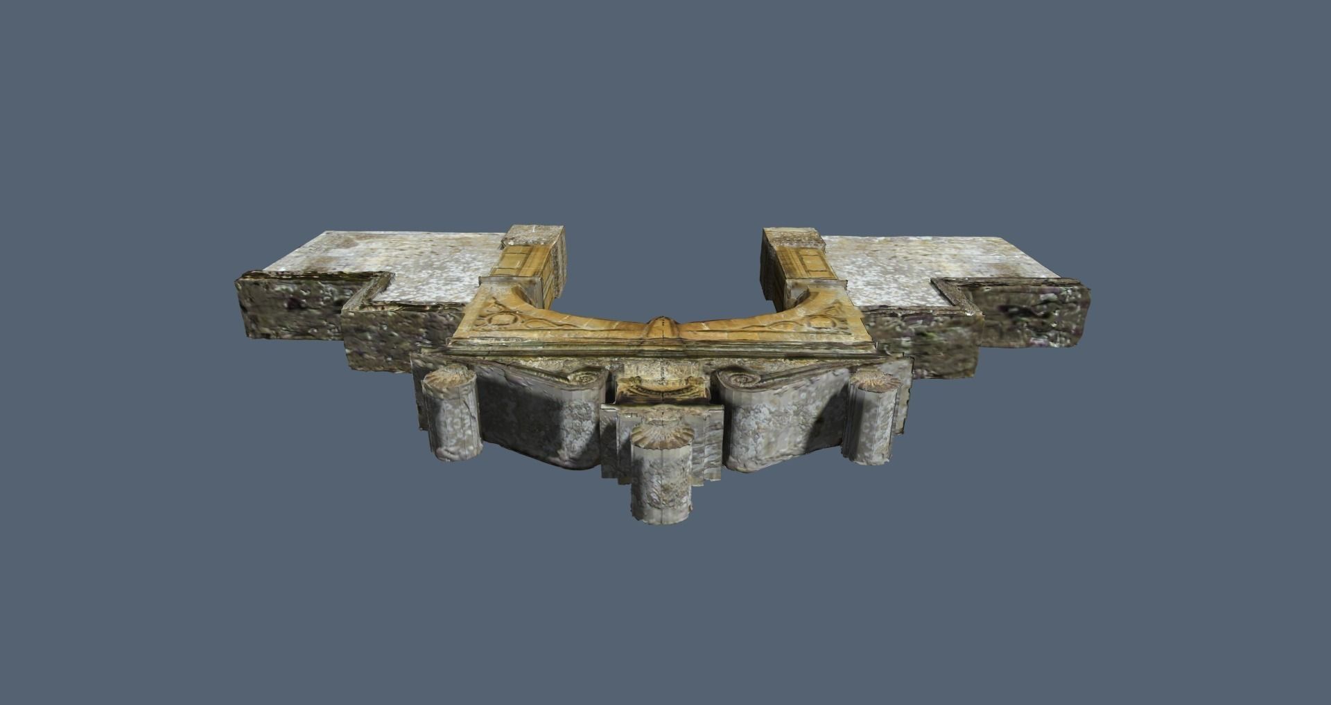 Stanway House Entrance Gate Low-poly 3D model_1