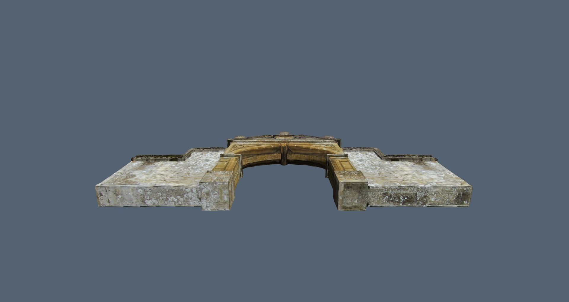 Stanway House Entrance Gate Low-poly 3D model_2