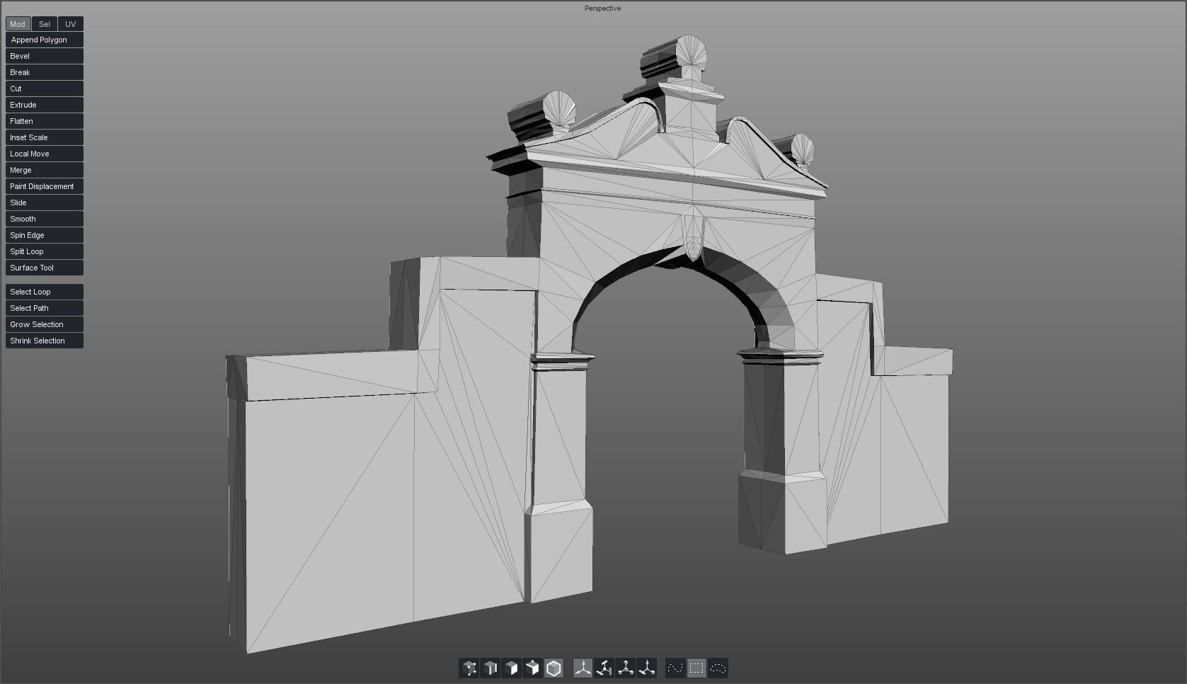 Stanway House Entrance Gate Low-poly 3D model_3