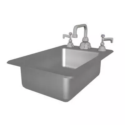 Stainless Steel Sink - Rectangle - Shallow 3D model_0