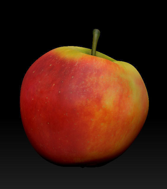red apple 3D model_3