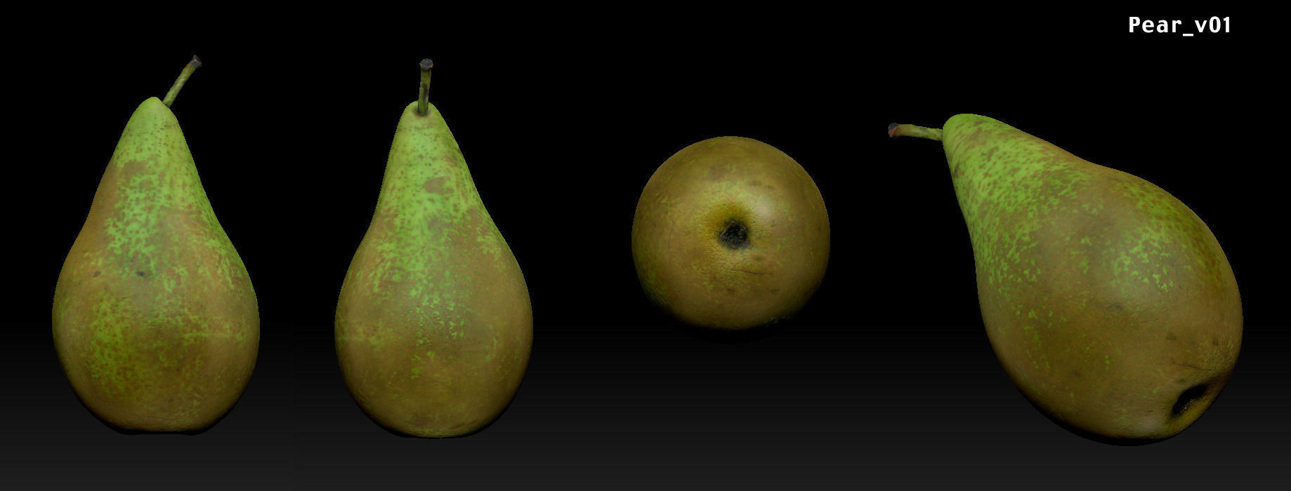 fresh pear Low-poly 3D model_5