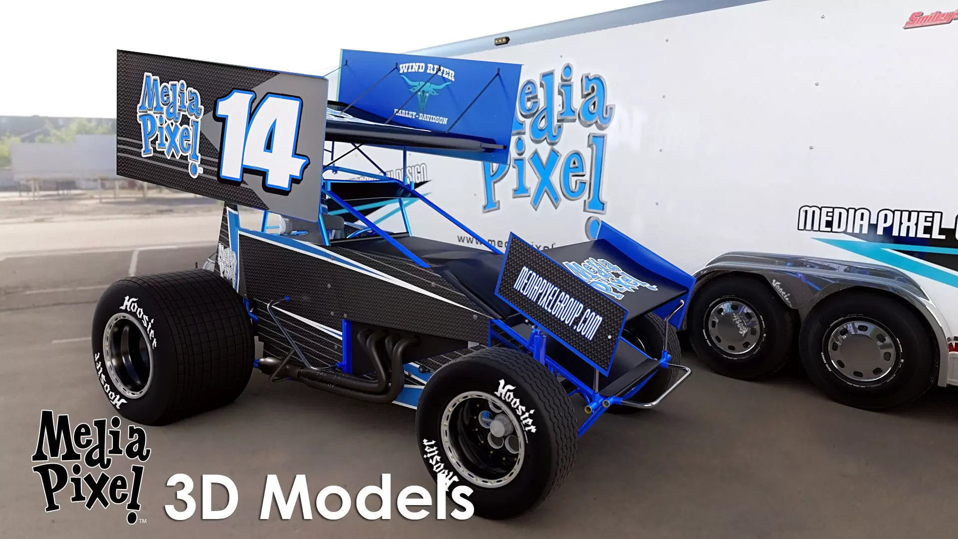 3D Model of a Sprint Car by Media Pixel 3D model_0