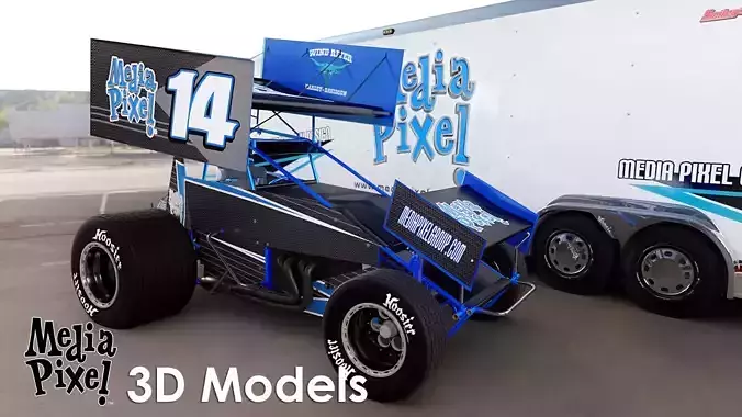 3D Model of a Sprint Car by Media Pixel 3D model