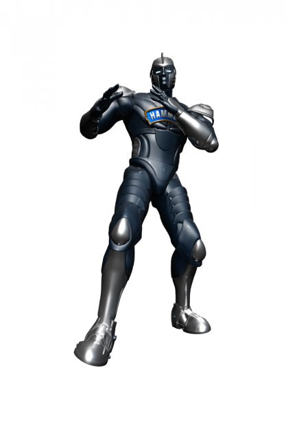 Robot  Rigget men Free low-poly 3D model_1