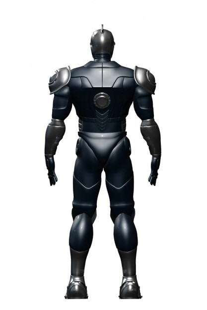 Robot  Rigget men Free low-poly 3D model_8
