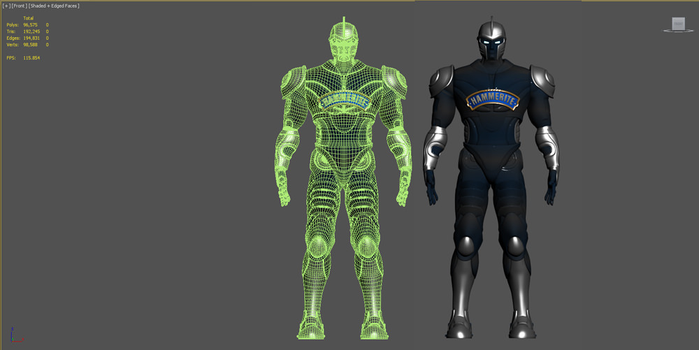 Robot  Rigget men Free low-poly 3D model_9