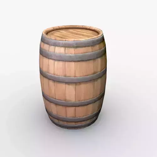 Barrel wooden Low-poly 3D model