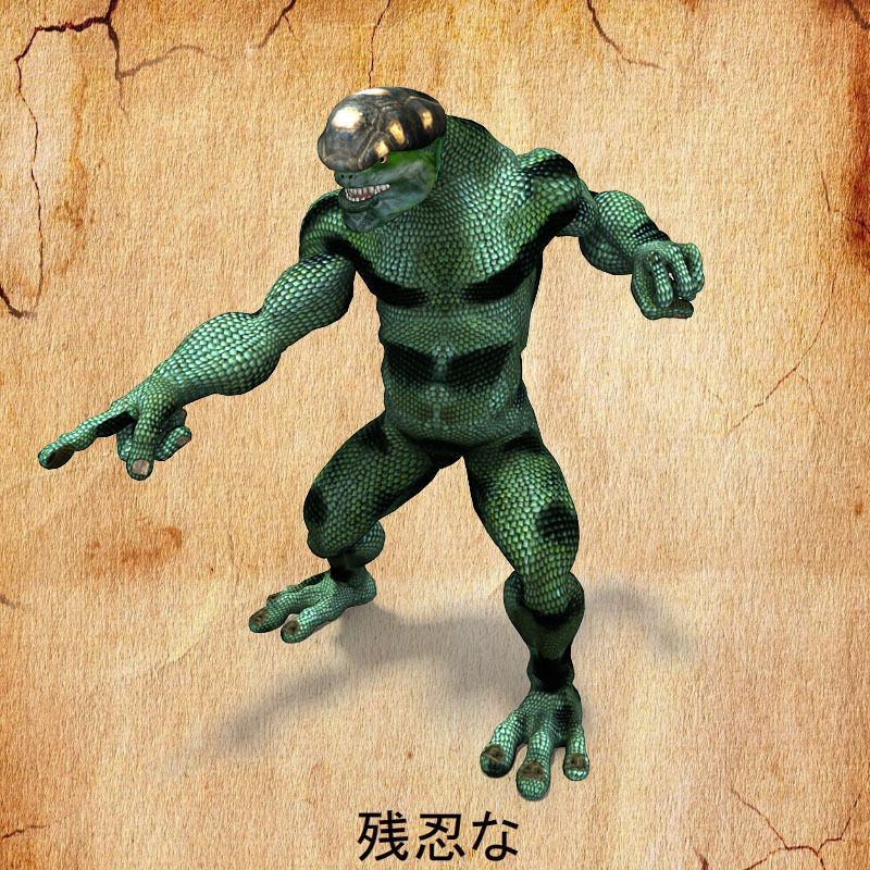 Brutal frog action figure Low-poly 3D model_2