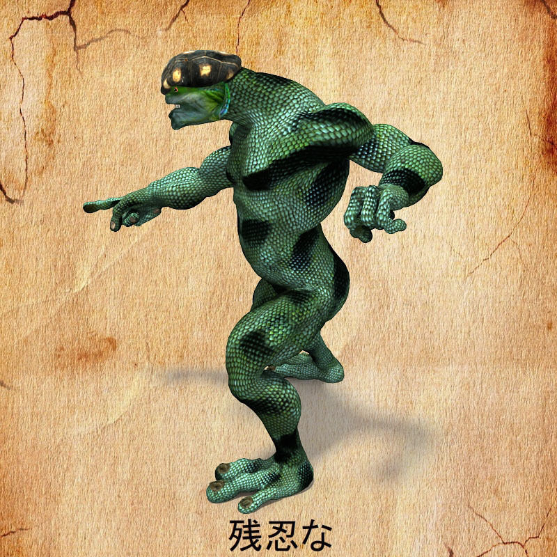 Brutal frog action figure Low-poly 3D model_3