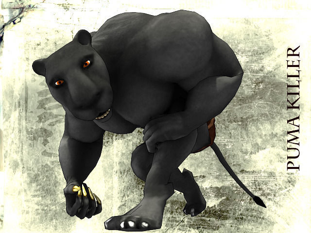 Puma Killer Low-poly 3D model_8