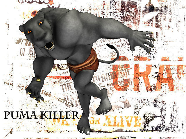 Puma Killer Low-poly 3D model_9