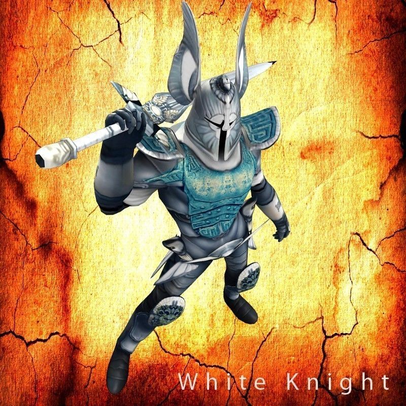 White Knight Low-poly 3D model_1