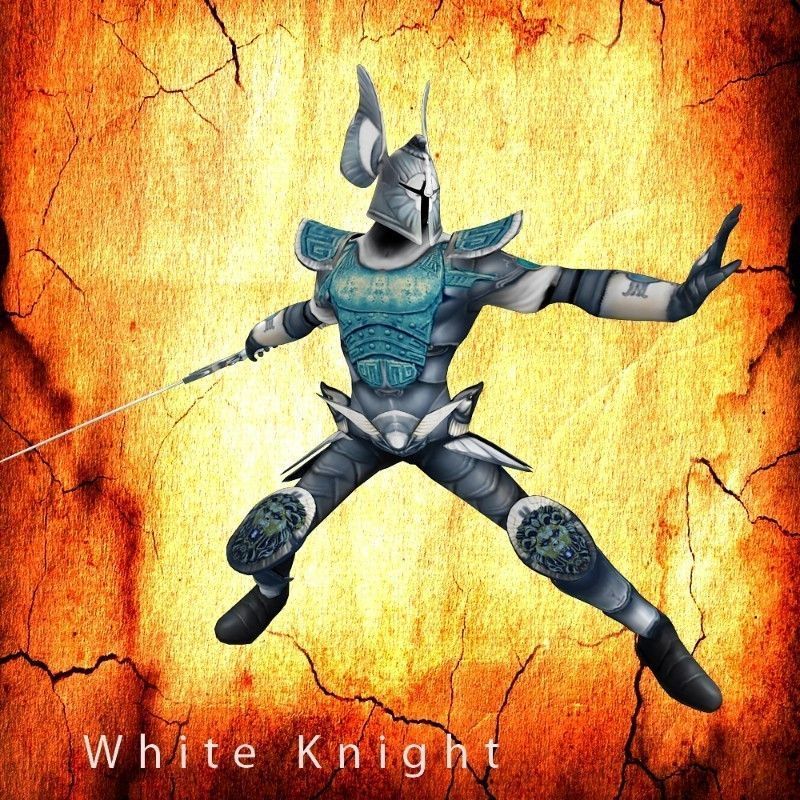 White Knight Low-poly 3D model_3
