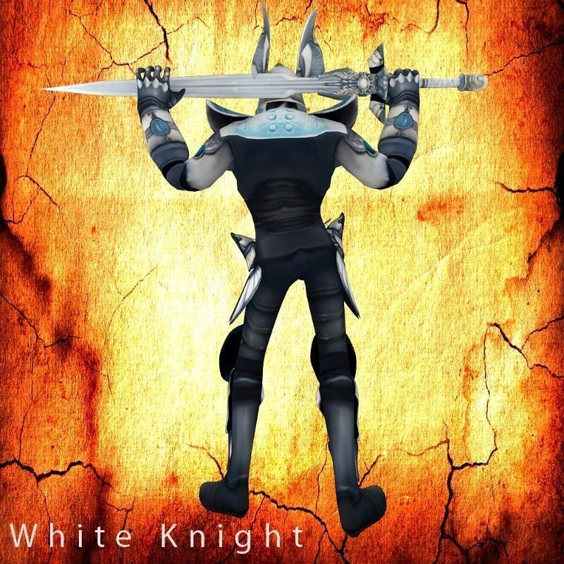 White Knight Low-poly 3D model_2