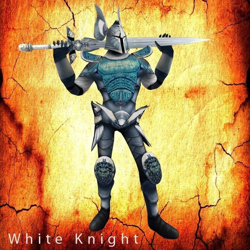 White Knight Low-poly 3D model_5