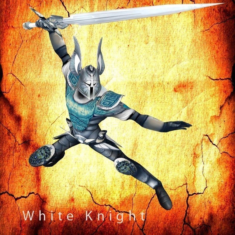 White Knight Low-poly 3D model_4