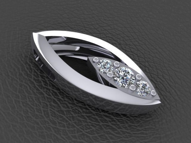 Markiz Pendant With Diamonds 3D print model_1