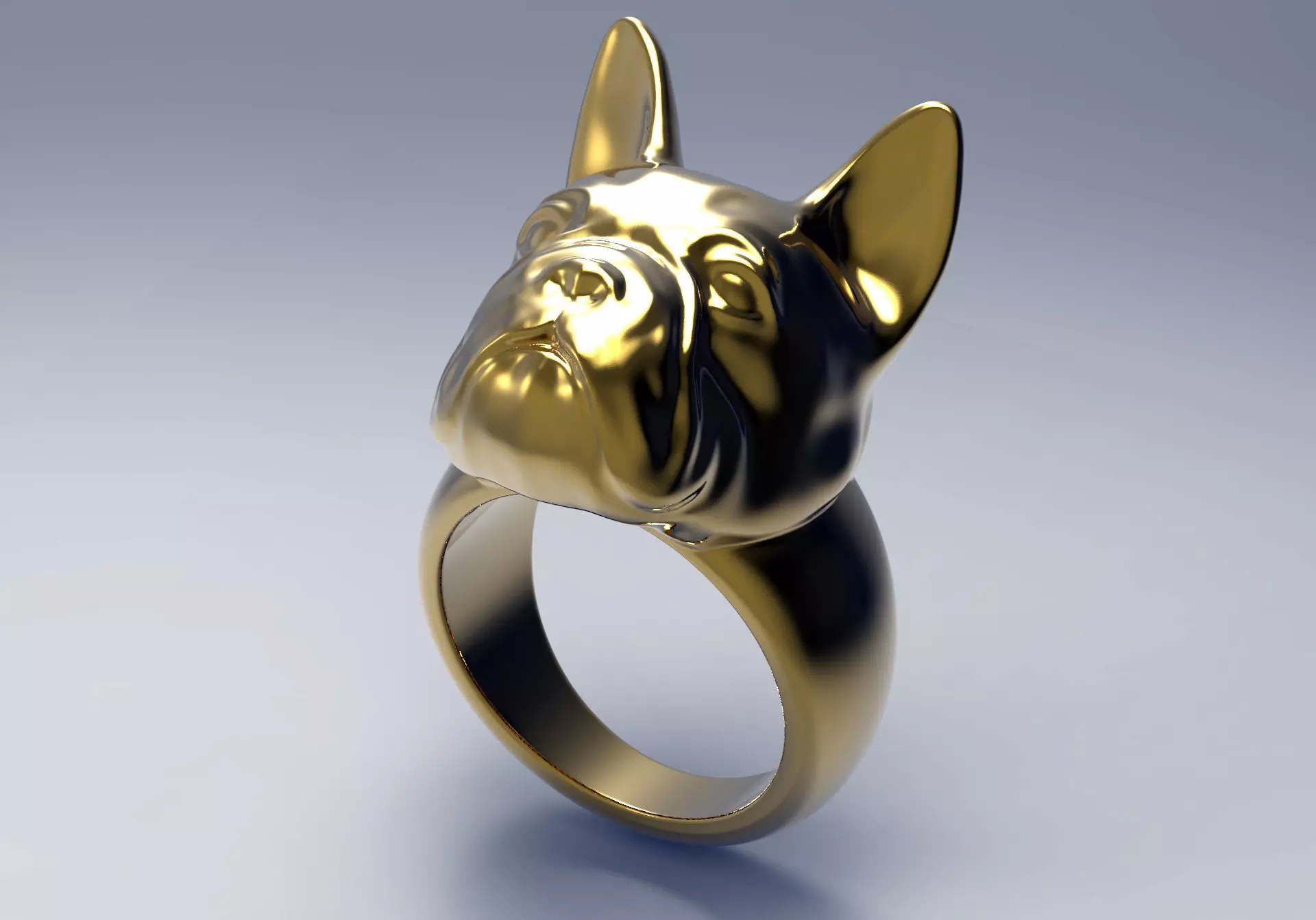 French Bulldog Ring STL for 3d printer 3D print model
