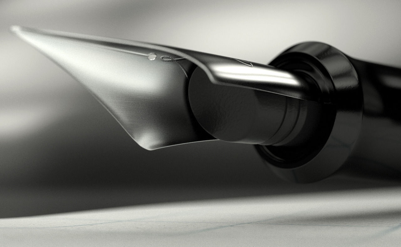 Elegant fountain pen 3D model_1