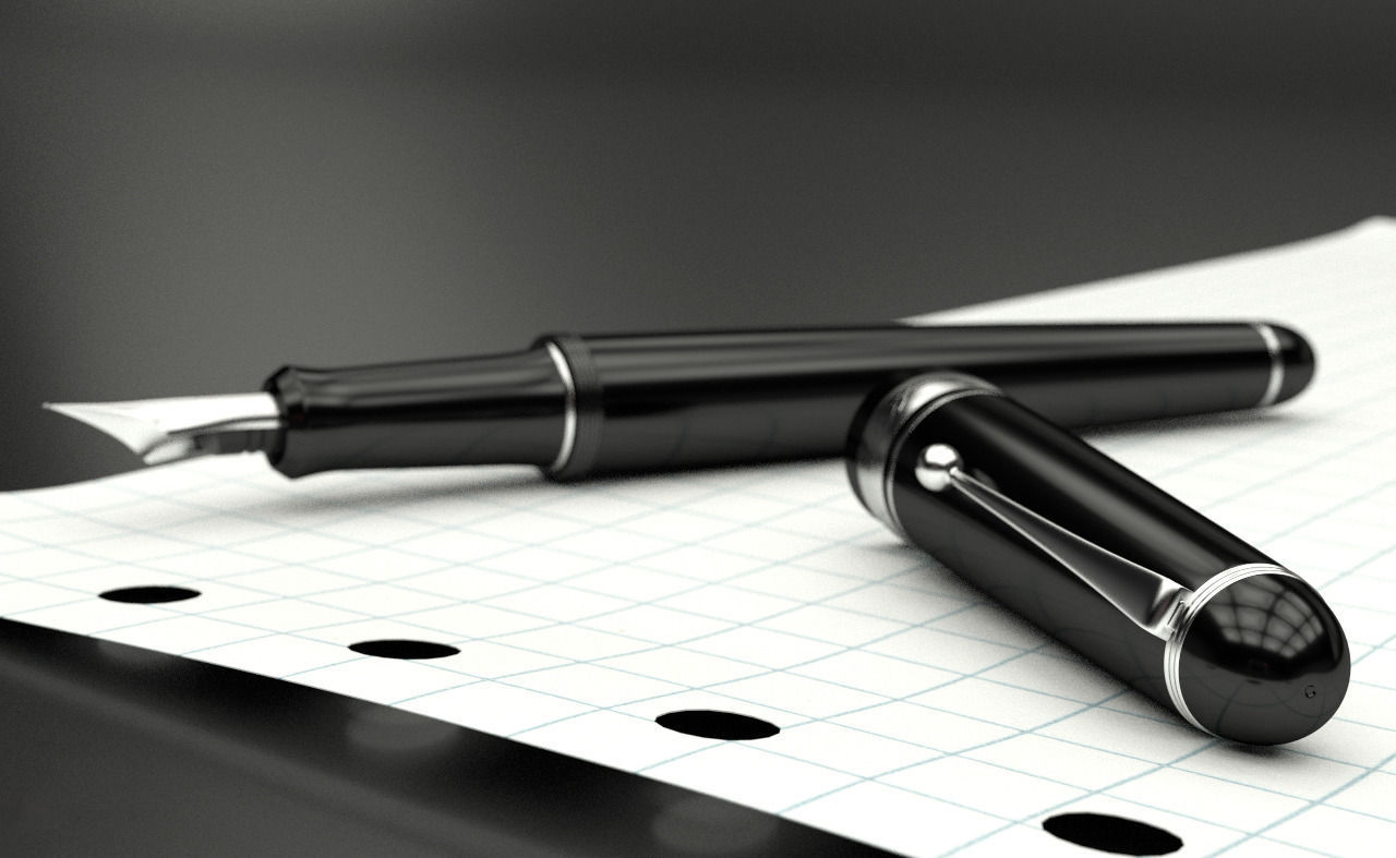 Elegant fountain pen 3D model_2