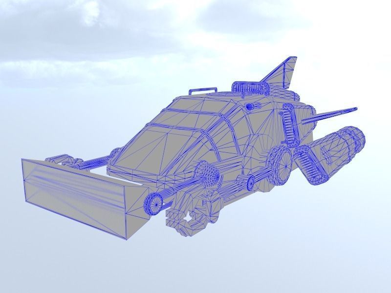 Thunderbird sci-fi spaceship - sci-fi spaceship Low-poly 3D model_5