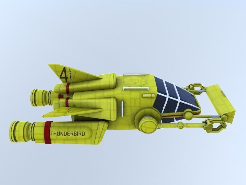 Thunderbird sci-fi spaceship - sci-fi spaceship Low-poly 3D model_2